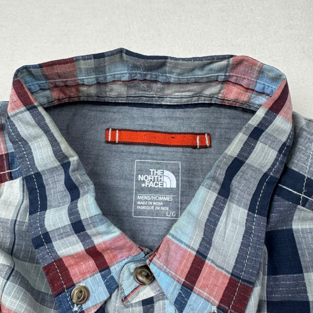 The North Face Men's Plaid Button Shirt L Ripstop‎ Red Blue Outdoor Hiking - Picture 5 of 7